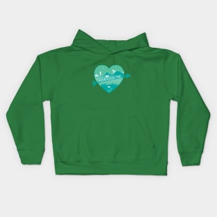 I Love AVL - Heart Cityscape - Green 08 Kids Hoodie